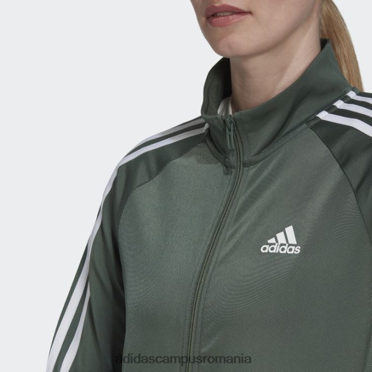adidas campus romania green oxide primegreen essentials jachetă de sport subțire cu 3 dungi femei oxid verde/alb J266N210145