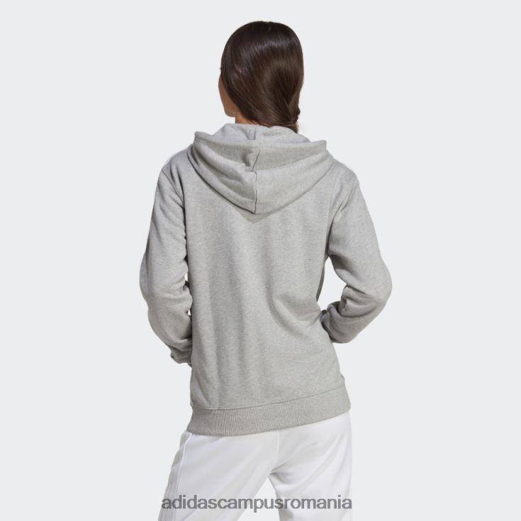 adidas campus romania gri mediu essentials 3 dungi French Terry hanorac obișnuit cu fermoar complet adidas femei gri mediu/alb J266N216641