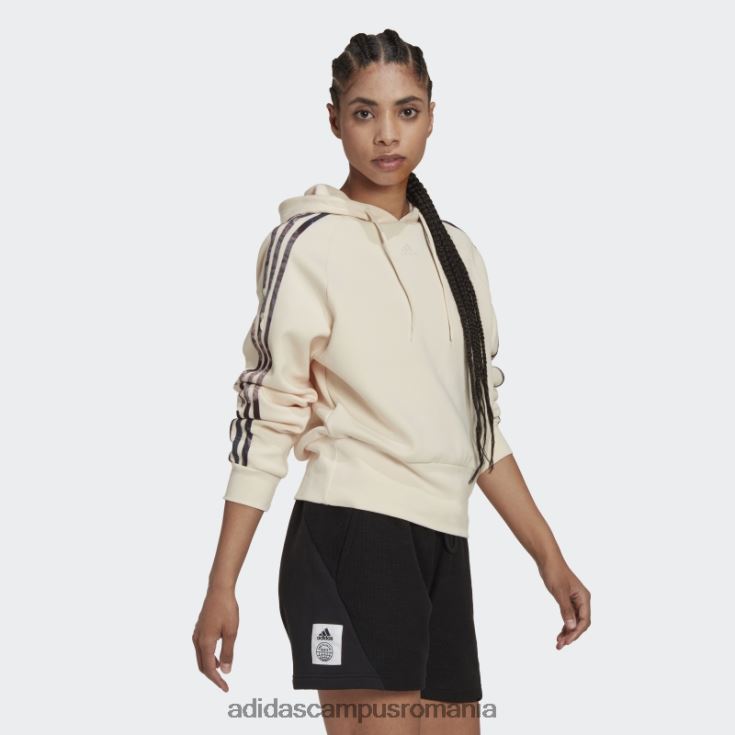 adidas campus romania hanorac adidas cu imprimeu cu nuanță ecru femei tentă ecru/multicolor/violet J266N210833