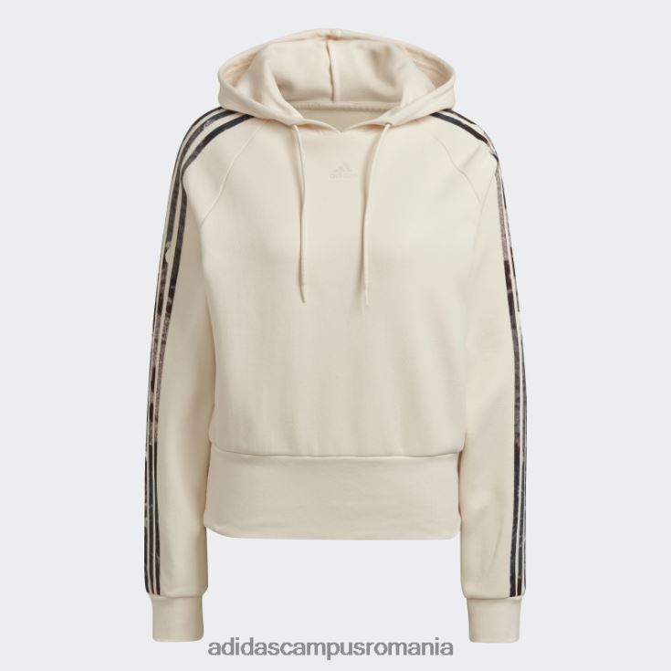 adidas campus romania hanorac adidas cu imprimeu cu nuanță ecru femei tentă ecru/multicolor/violet J266N210833