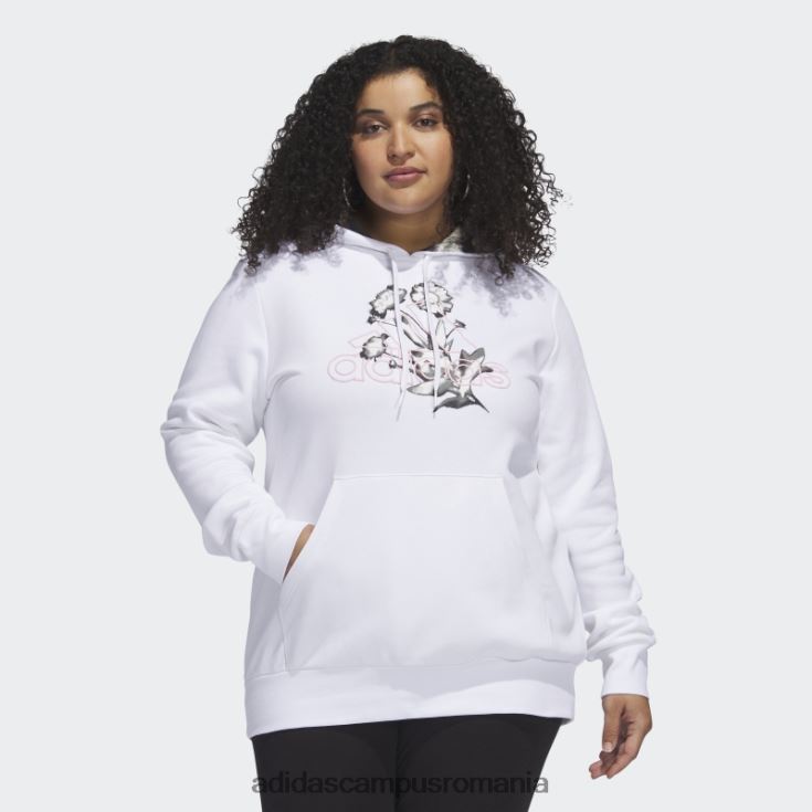 adidas campus romania hanorac bloom (mărime plus) alb adidas femei alb J266N29840