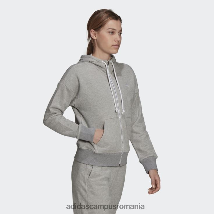 adidas campus romania hanorac cu fermoar complet pentru stadion, haine sportive de modă gri mediu femei gri mediu J266N22938