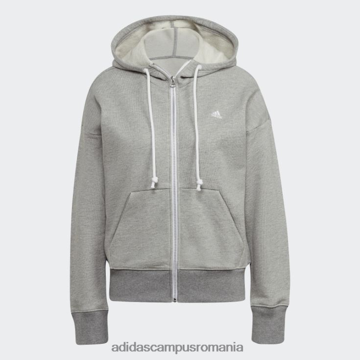 adidas campus romania hanorac cu fermoar complet pentru stadion, haine sportive de modă gri mediu femei gri mediu J266N22938