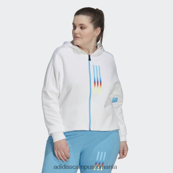 adidas campus romania hanorac cu fermoar complet slim fit (plus mărime) alb femei alb J266N210771