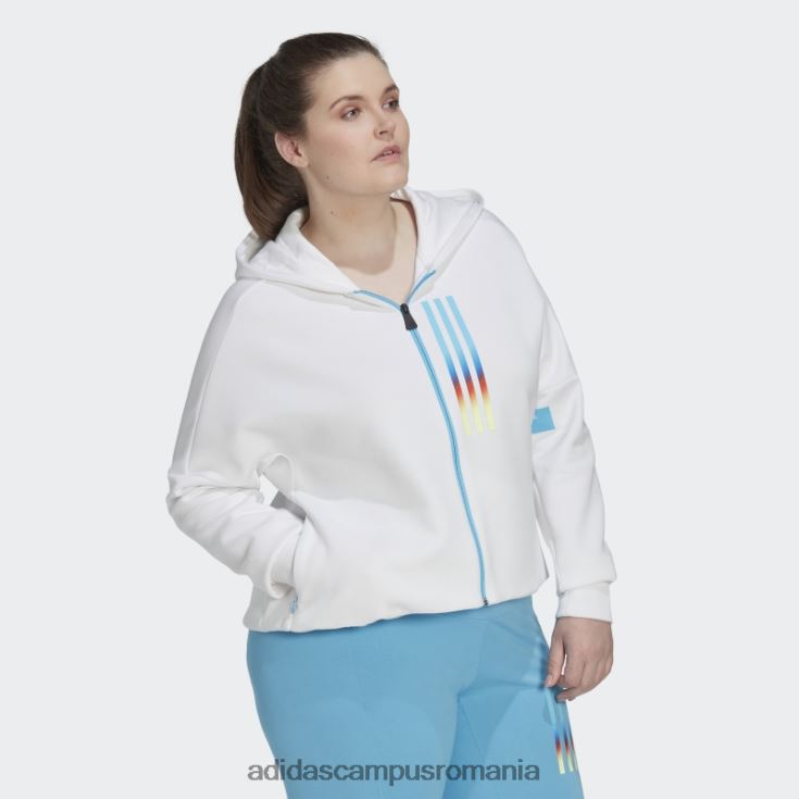 adidas campus romania hanorac cu fermoar complet slim fit (plus mărime) alb femei alb J266N210771