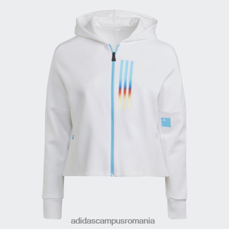 adidas campus romania hanorac cu fermoar complet slim fit (plus mărime) alb femei alb J266N210771