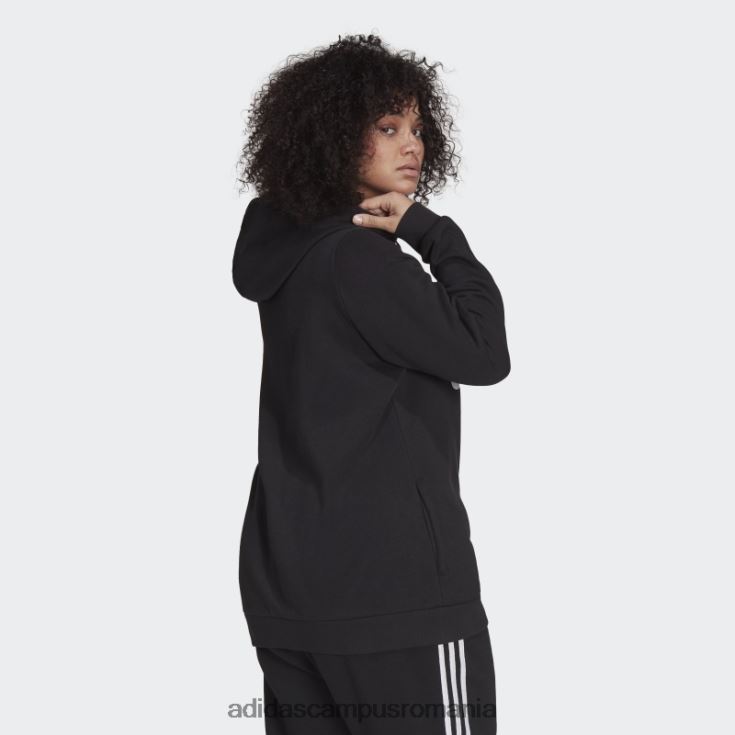 adidas campus romania hanorac din lână cu logo essentials (mărime plus) negru femei alb negru J266N210052