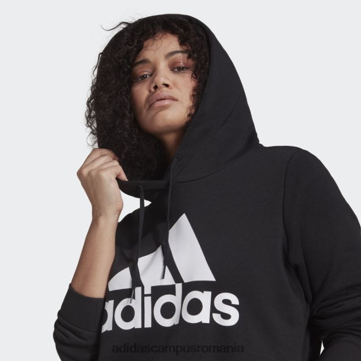 adidas campus romania hanorac din lână cu logo essentials (mărime plus) negru femei alb negru J266N210052