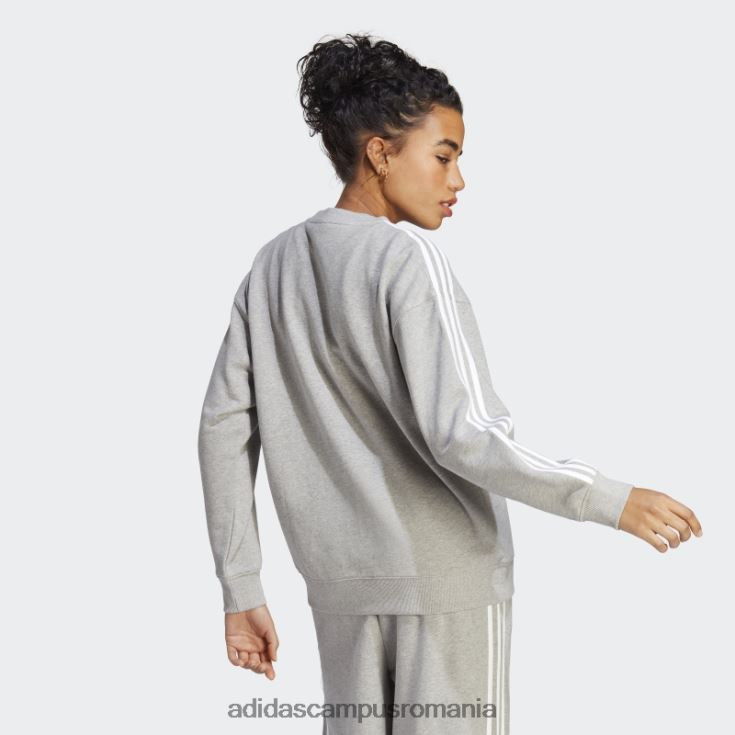 adidas campus romania hanorac essentials cu 3 dungi gri mediu femei gri mediu/alb J266N29506