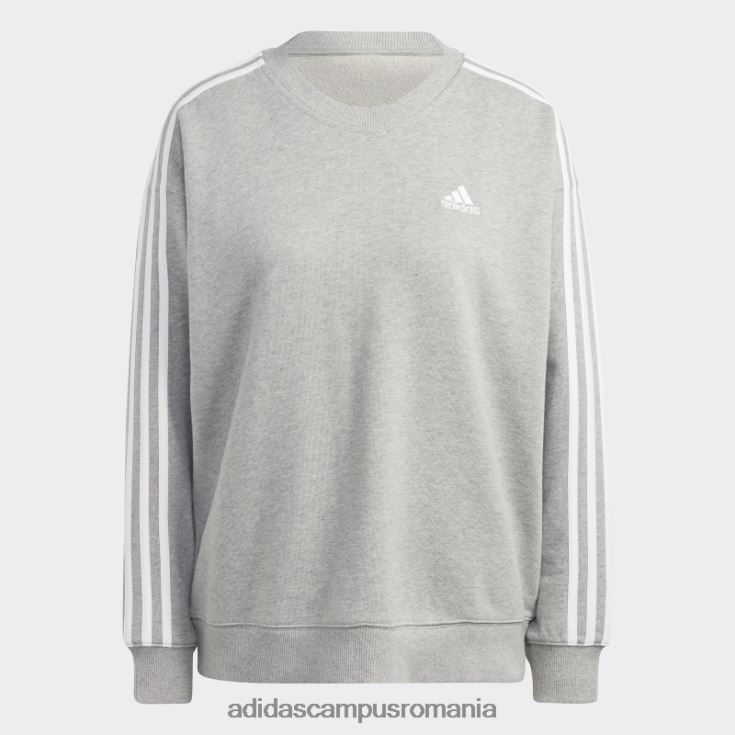 adidas campus romania hanorac essentials cu 3 dungi gri mediu femei gri mediu/alb J266N29506
