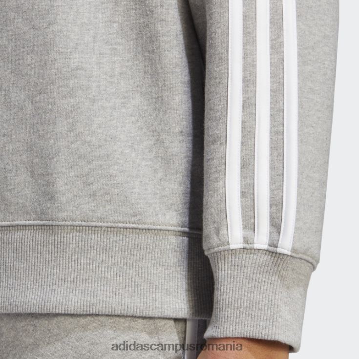 adidas campus romania hanorac essentials cu 3 dungi gri mediu femei gri mediu/alb J266N29506