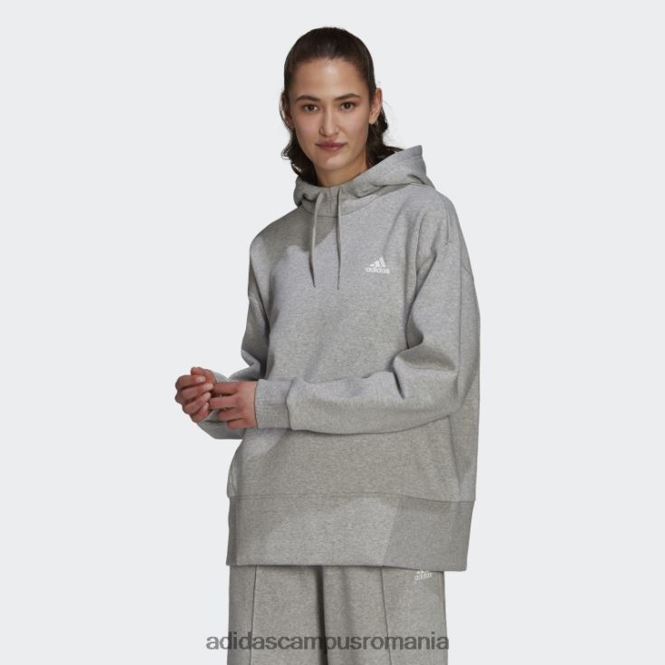 adidas campus romania hanorac essentials studio fleece gri mediu adidas femei gri mediu/alb J266N210332