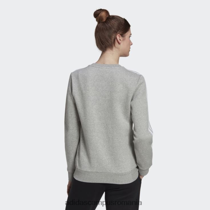 adidas campus romania hanorac fleece cu 3 dungi gri mediu adidas femei gri mediu/alb J266N210452