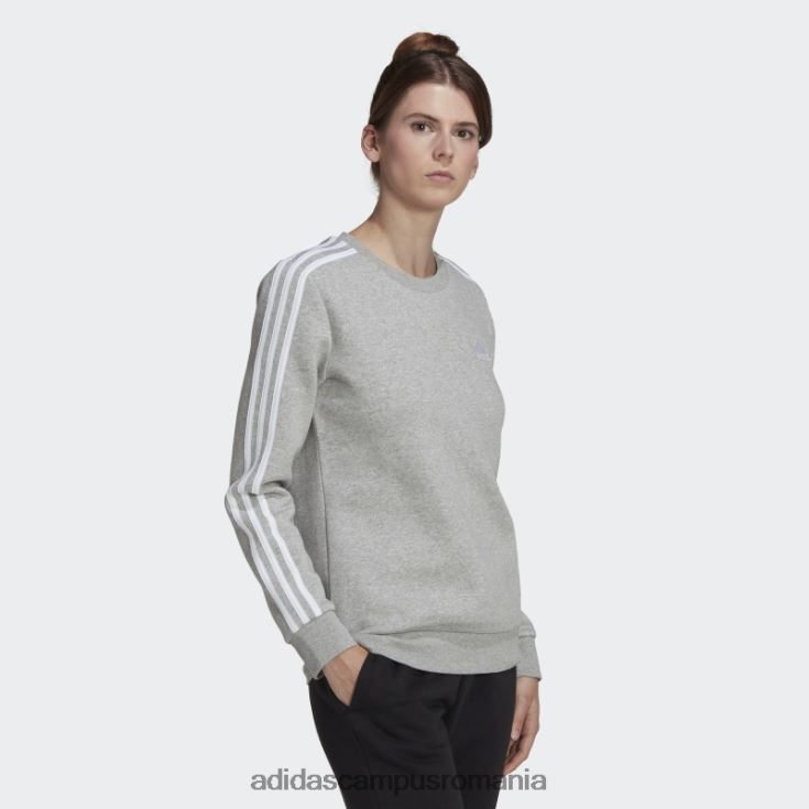 adidas campus romania hanorac fleece cu 3 dungi gri mediu adidas femei gri mediu/alb J266N210452