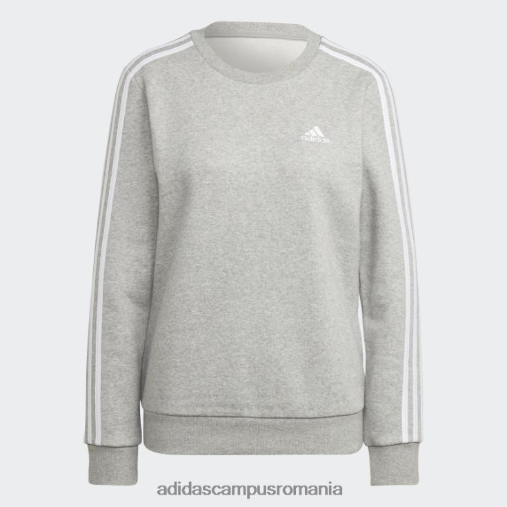 adidas campus romania hanorac fleece cu 3 dungi gri mediu adidas femei gri mediu/alb J266N210452