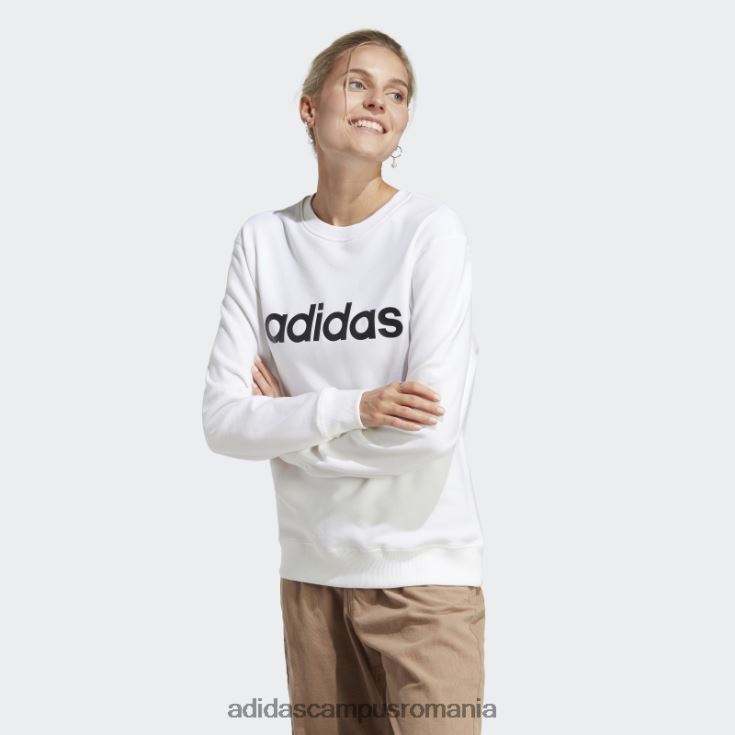 adidas campus romania hanorac liniar French Terry alb essentials femei alb negru J266N216979