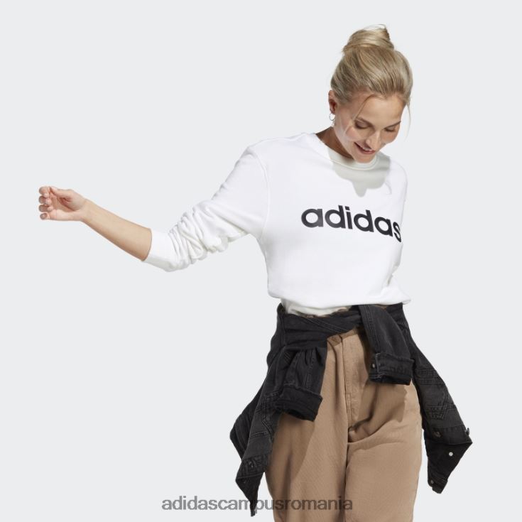 adidas campus romania hanorac liniar French Terry alb essentials femei alb negru J266N216979