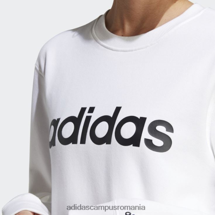 adidas campus romania hanorac liniar French Terry alb essentials femei alb negru J266N216979