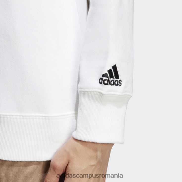 adidas campus romania hanorac liniar French Terry alb essentials femei alb negru J266N216979