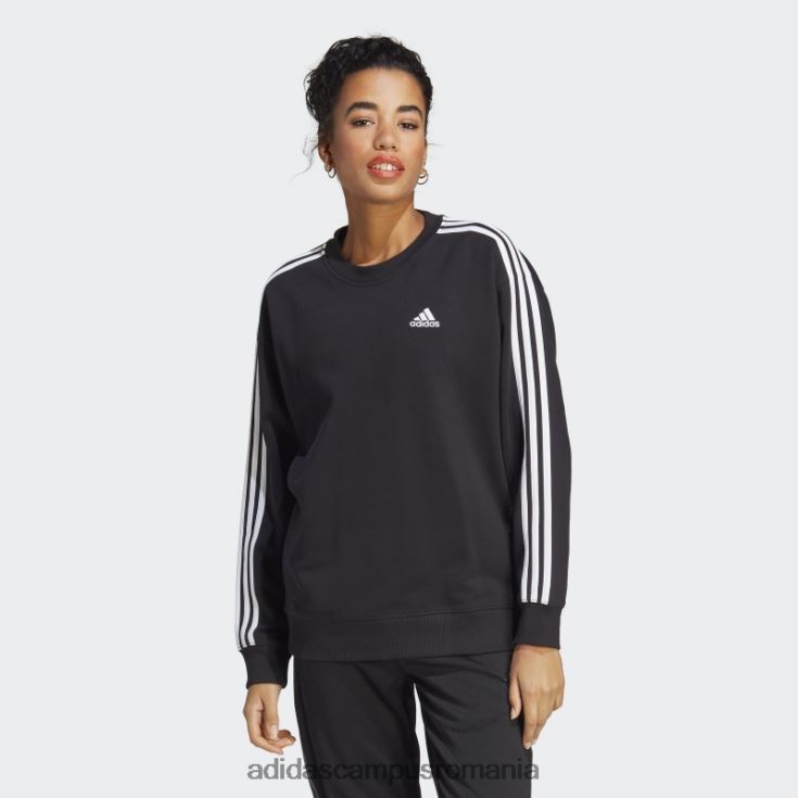 adidas campus romania hanorac negru cu 3 dungi essentials femei alb negru J266N216388