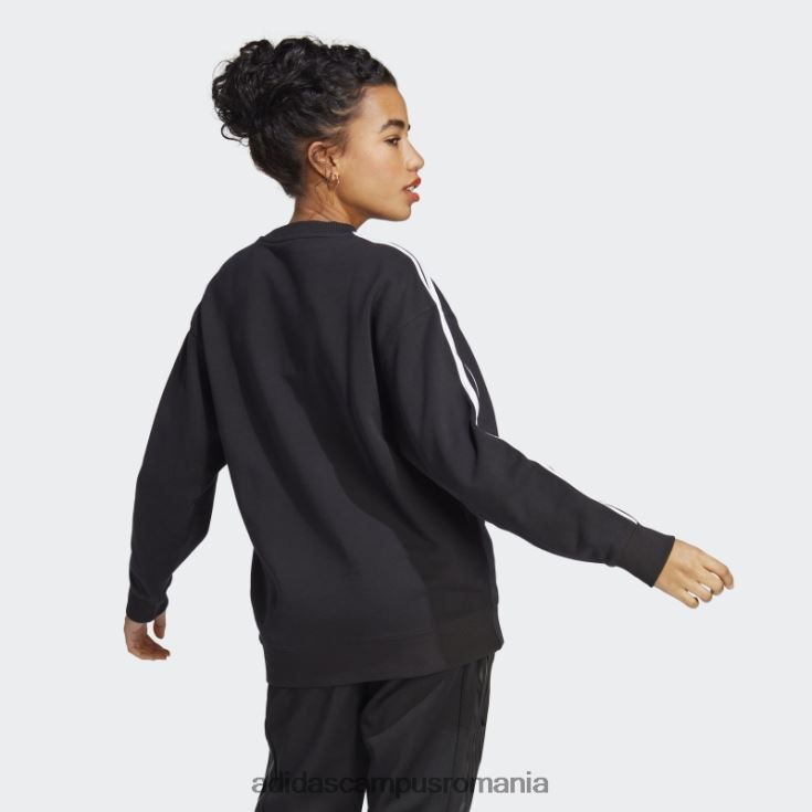 adidas campus romania hanorac negru cu 3 dungi essentials femei alb negru J266N216388
