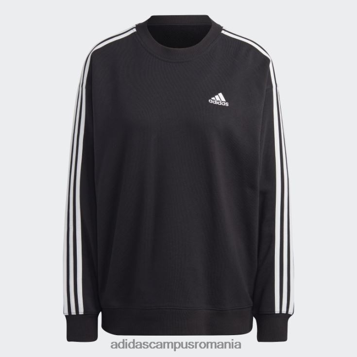 adidas campus romania hanorac negru cu 3 dungi essentials femei alb negru J266N216388