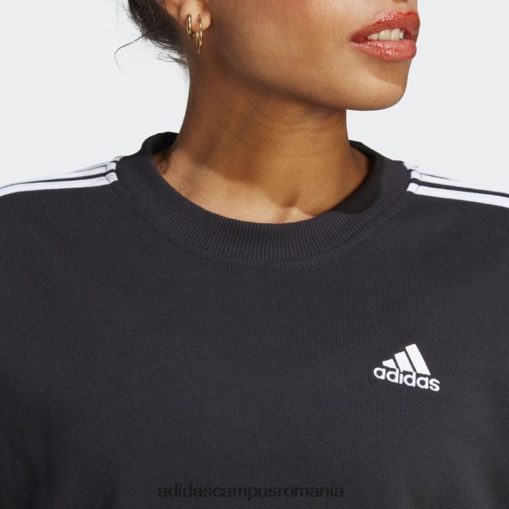adidas campus romania hanorac negru cu 3 dungi essentials femei alb negru J266N216388
