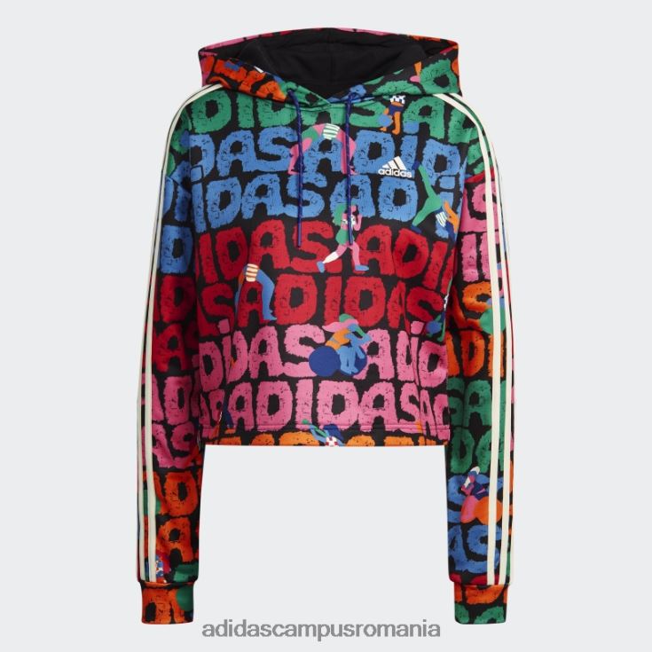 adidas campus romania hanorac negru cu 3 dungi farm rio femei negru/stacojiu J266N29799