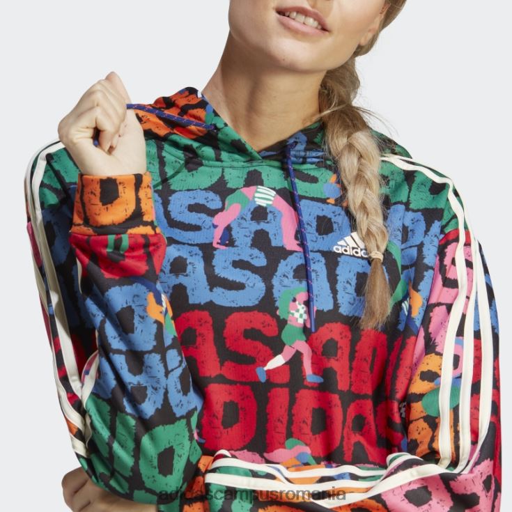 adidas campus romania hanorac negru cu 3 dungi farm rio femei negru/stacojiu J266N29799