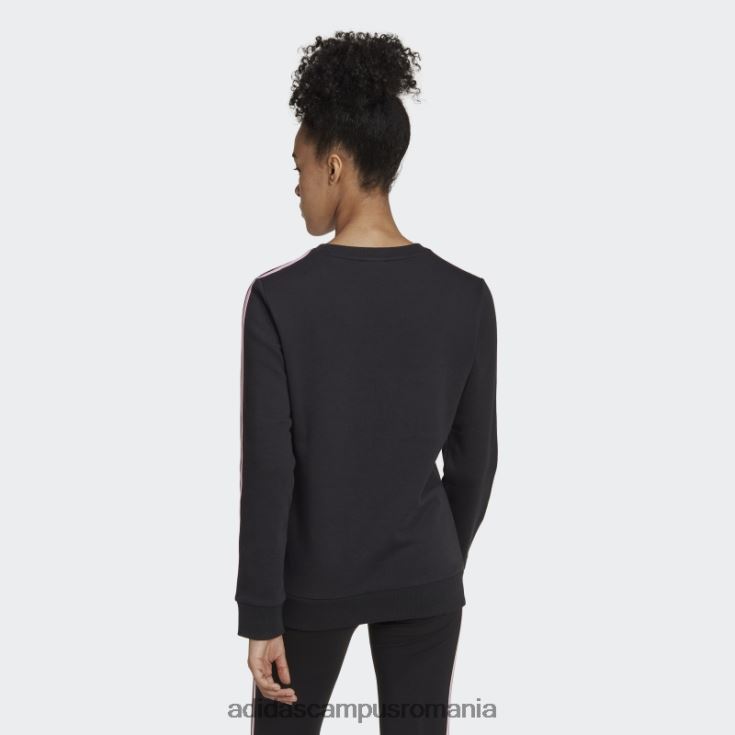 adidas campus romania hanorac negru din fleece cu 3 dungi femei negru/roz adevărat J266N210030