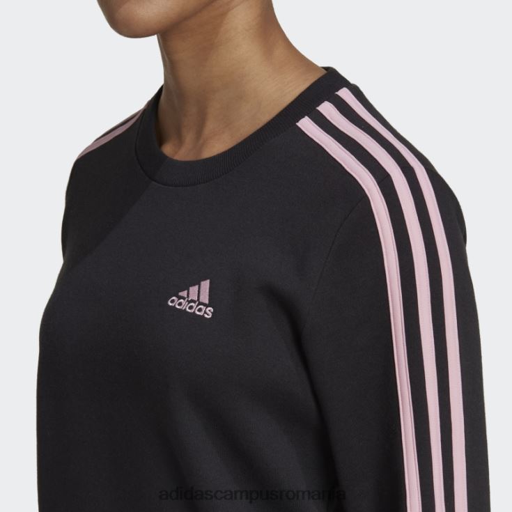 adidas campus romania hanorac negru din fleece cu 3 dungi femei negru/roz adevărat J266N210030