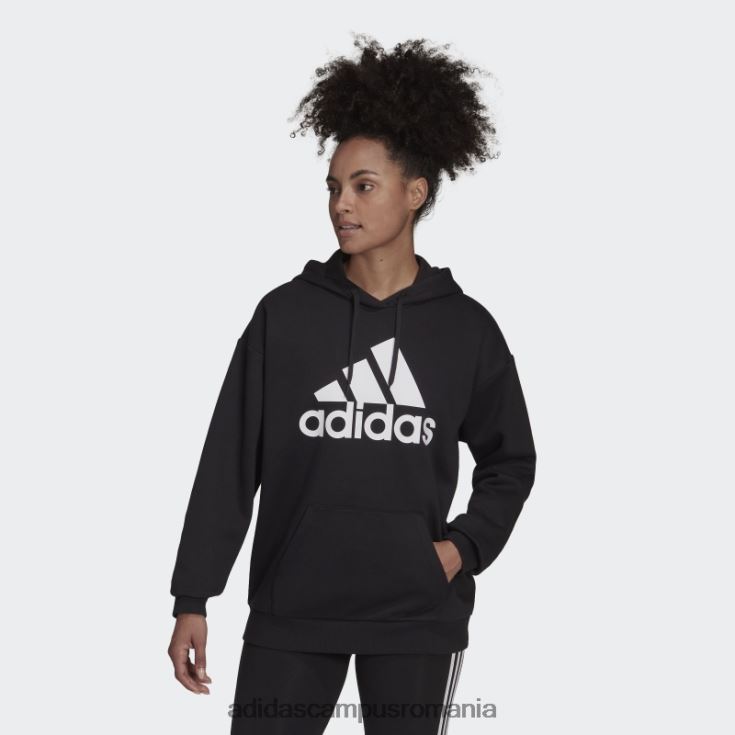 adidas campus romania hanorac negru din fleece cu logo boyfriend essentials femei negru J266N29124