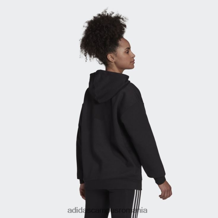 adidas campus romania hanorac negru din fleece cu logo boyfriend essentials femei negru J266N29124
