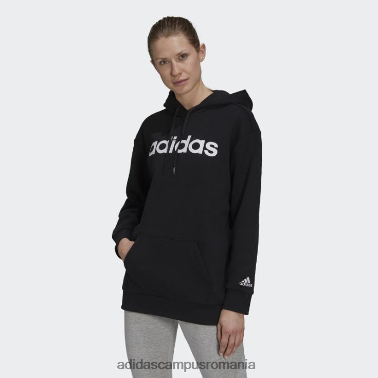 adidas campus romania hanorac oversize din fleece black essentials femei alb negru J266N210259