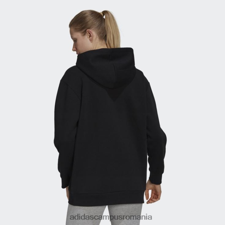 adidas campus romania hanorac oversize din fleece black essentials femei alb negru J266N210259