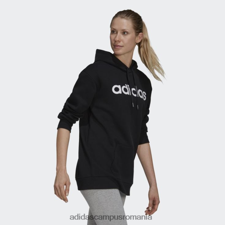 adidas campus romania hanorac oversize din fleece black essentials femei alb negru J266N210259