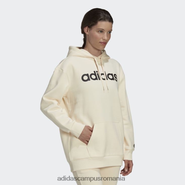 adidas campus romania hanorac oversize fleece essentials tentă ecru femei nuanță ecru/negru J266N210346