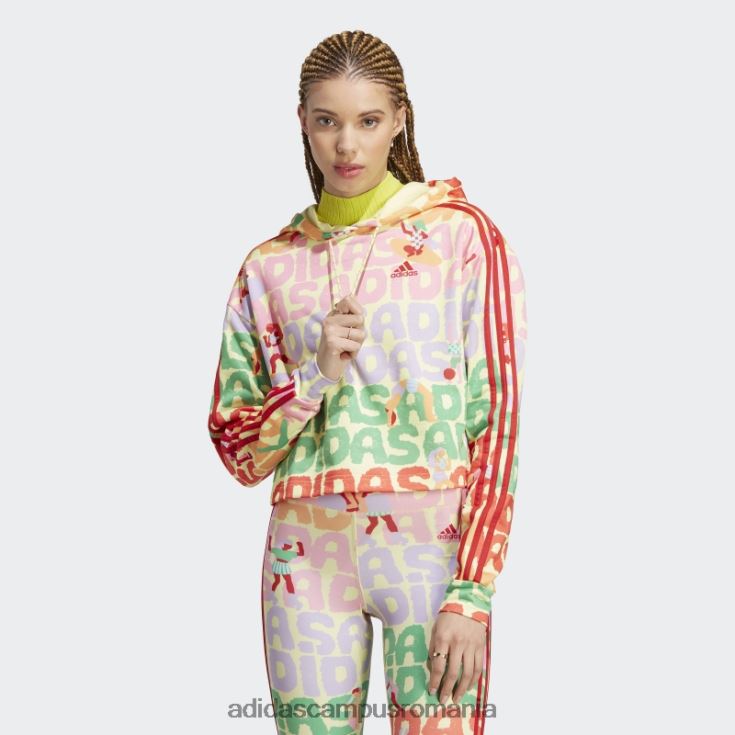 adidas campus romania hanorac pearl citrine farm rio cu 3 dungi femei perlat citrin/rosu J266N29682