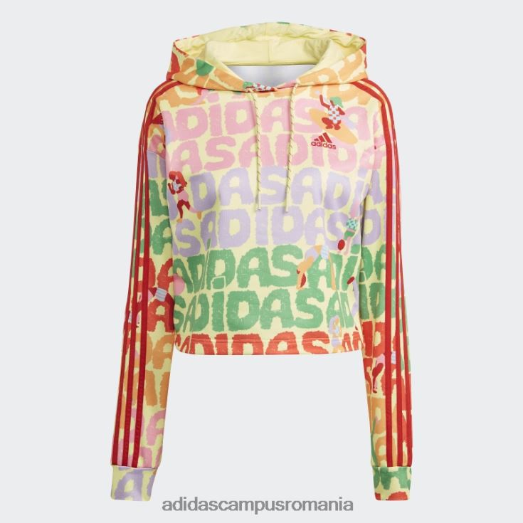 adidas campus romania hanorac pearl citrine farm rio cu 3 dungi femei perlat citrin/rosu J266N29682