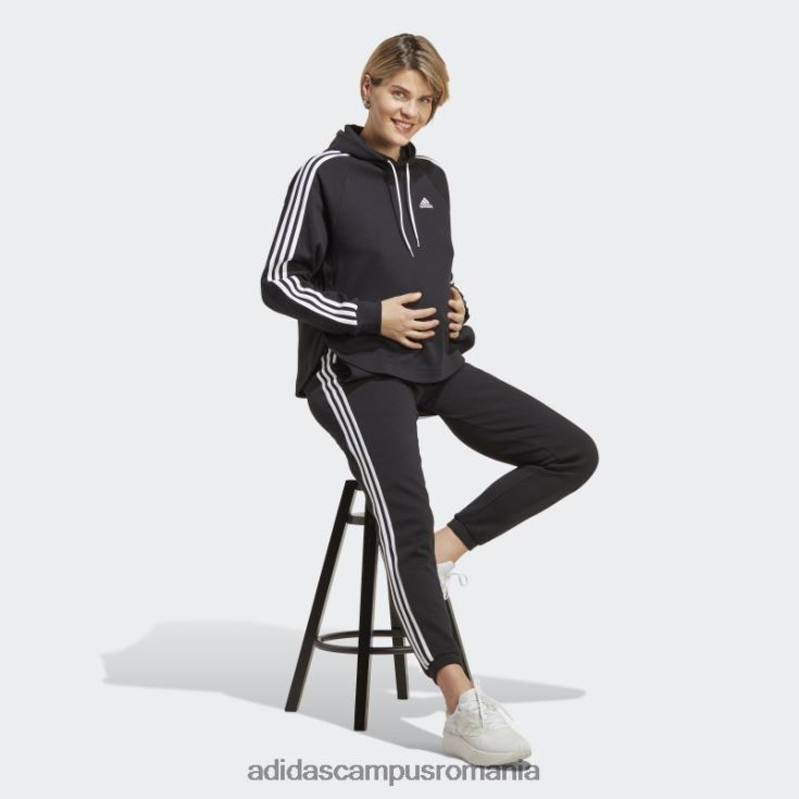 adidas campus romania hanorac peste cap de maternitate, negru femei alb negru J266N216885