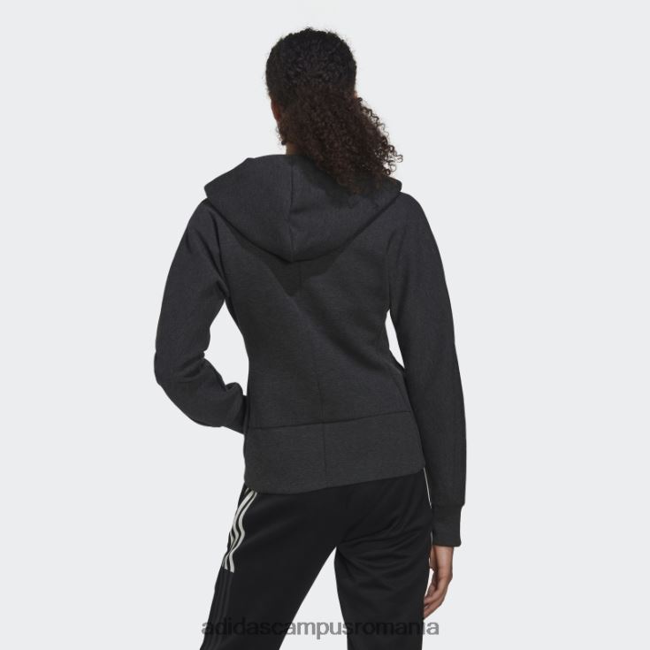 adidas campus romania hanorac slim fit, cu fermoar complet, negru melange femei melange negru J266N29403