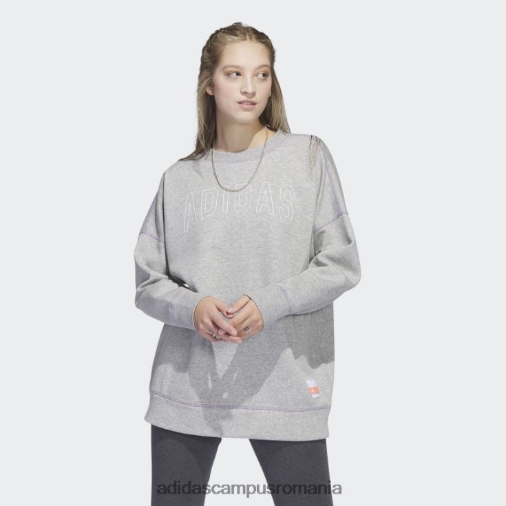 adidas campus romania hanorac sport statement boyfriend crew gri mediu femei gri mediu J266N29385