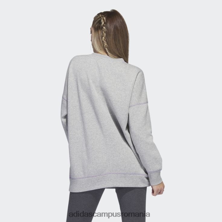 adidas campus romania hanorac sport statement boyfriend crew gri mediu femei gri mediu J266N29385