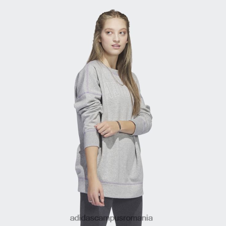adidas campus romania hanorac sport statement boyfriend crew gri mediu femei gri mediu J266N29385