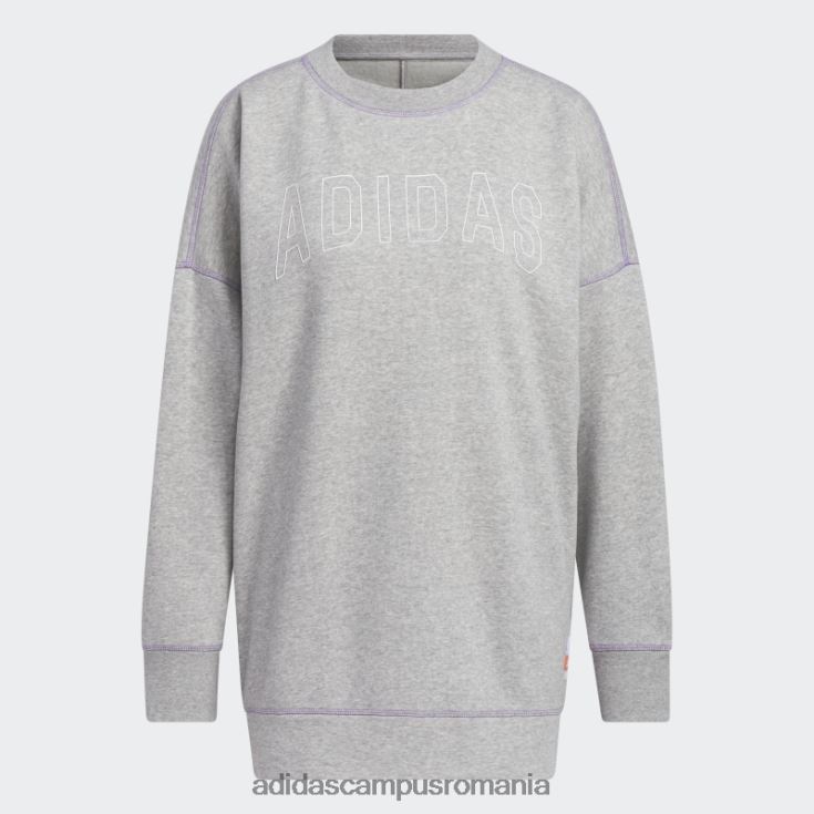 adidas campus romania hanorac sport statement boyfriend crew gri mediu femei gri mediu J266N29385