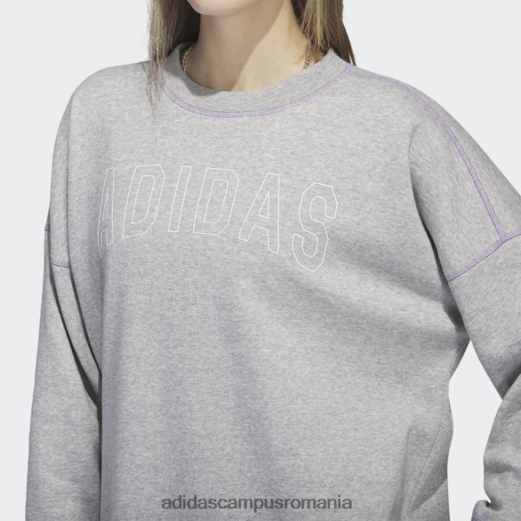 adidas campus romania hanorac sport statement boyfriend crew gri mediu femei gri mediu J266N29385