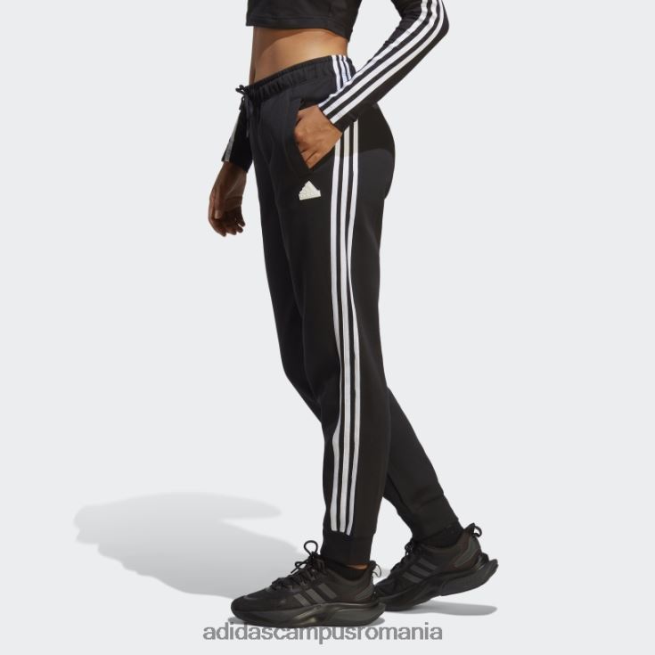 adidas campus romania icoane viitoare 3 dungi pantaloni obișnuiți negru fierbinte femei negru J266N22268