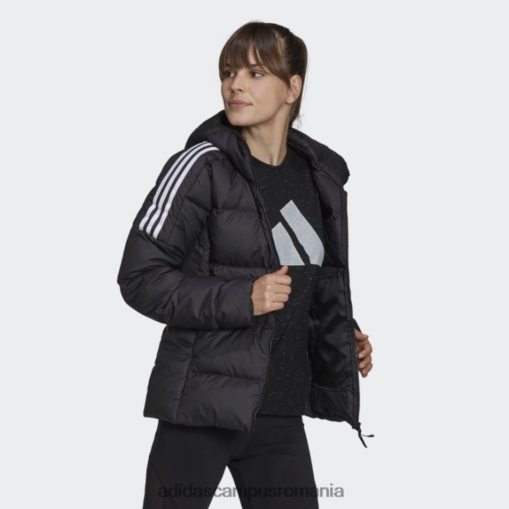 adidas campus romania jachetă cu glugă de puf de greutate medie, negru, adidas femei negru J266N29390