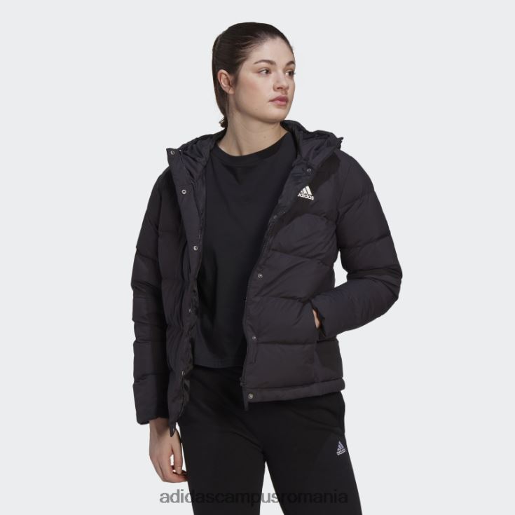 adidas campus romania jachetă de puf cu glugă helionic neagră femei negru J266N216820