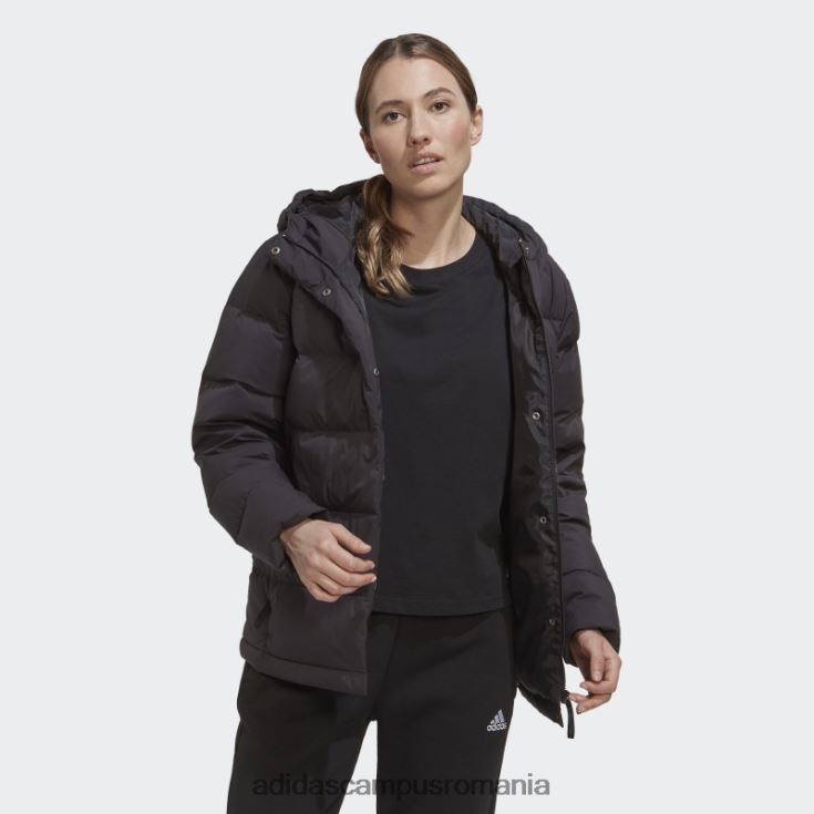 adidas campus romania jachetă de puf cu glugă helionic neagră femei negru J266N217023